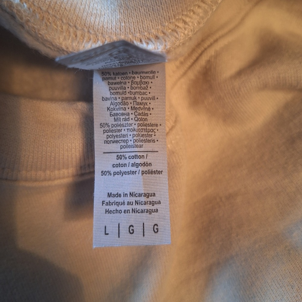Gildan My Tummy Hurts Embroidered Sweatshirt Sand Beige Crewneck Size Large - Picture 5 of 5